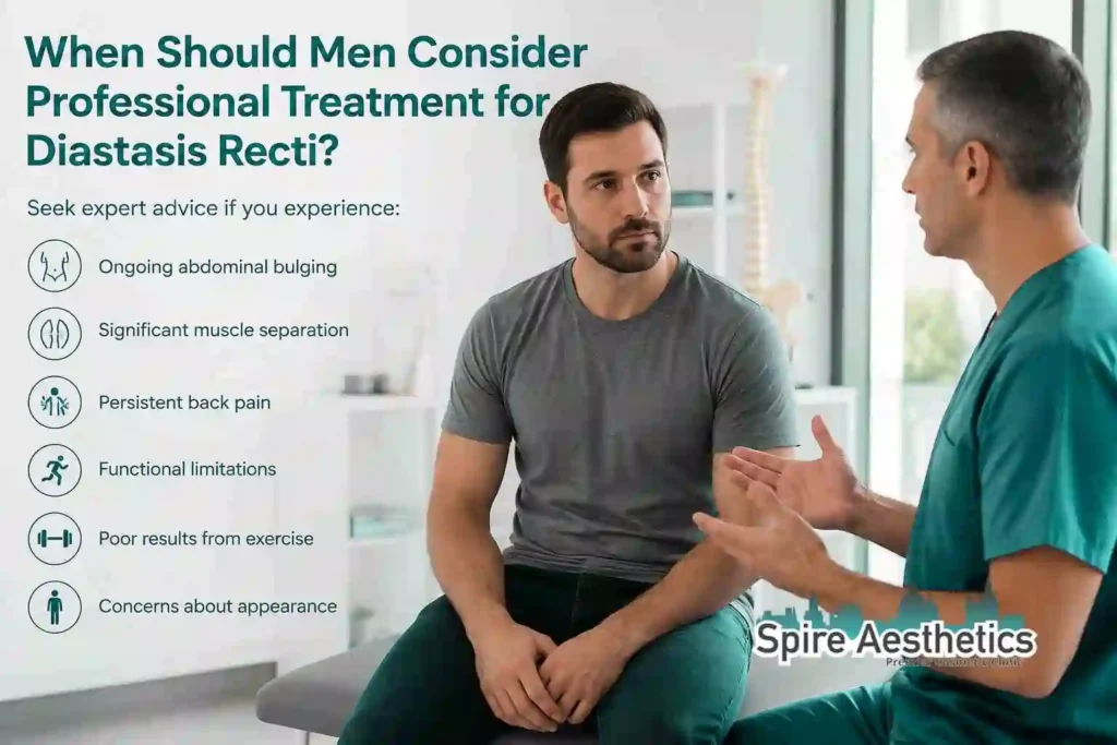 When Should Men Consider Professional Treatment for Diastasis Recti Earley?